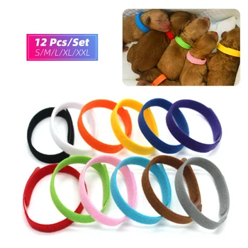 

2pcs 12 Colors Identification ID Collars Bands Whelp Puppy Kitten Dog Pet Cat Velvet Practical Puppy ID Collar Dropship