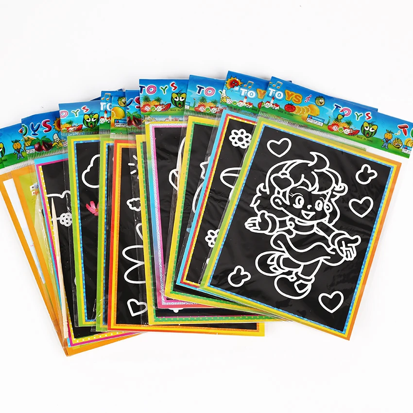 13x9.5cm Color Scratch Art Coloring Card Paper Scraping Graffiti Painting Drawing Book for Children Office Stationery Gift 6 PCS 13x9.5cm Color Scratch Art Coloring Card Paper Scraping Graffiti Painting Drawing Book for Children Office Stationery Gift 6 PCS
