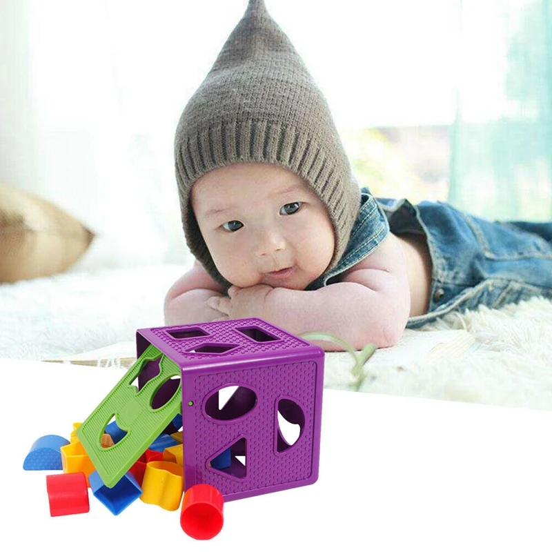 Квадратные детские блоки форма игрушка-сортировщик блоки мульти форма s Цвет Игрушки для распознавания коробка