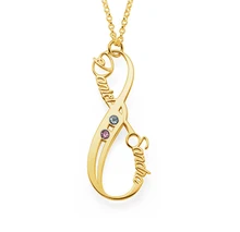 

Customized Necklace with Name and Birthstone Infinity Symbol Pendant Necklaces for Couples Stainless Steel Jewelry Drop Shipping