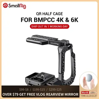 

SmallRig BMPCC 4K Quick Release Camera Cage Half Cage for Blackmagic Design Pocket Cinema Camera 4K/6K W/ Manfrotto 501PL plate