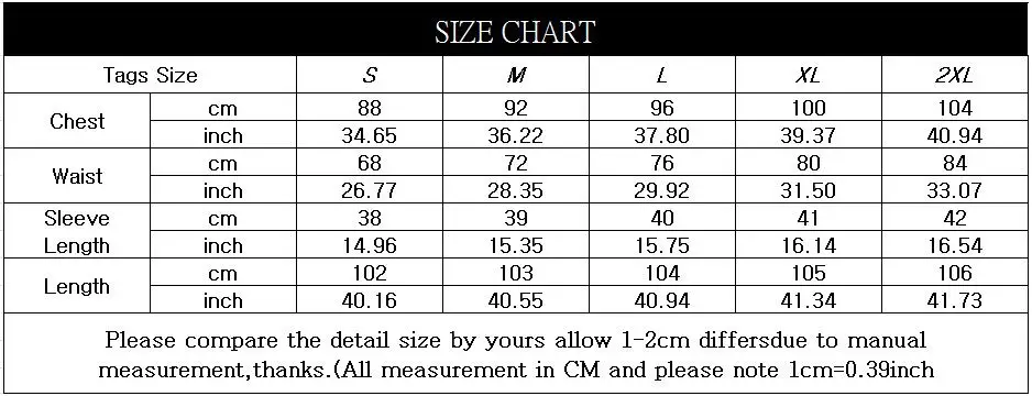 1126 SIZE CHART