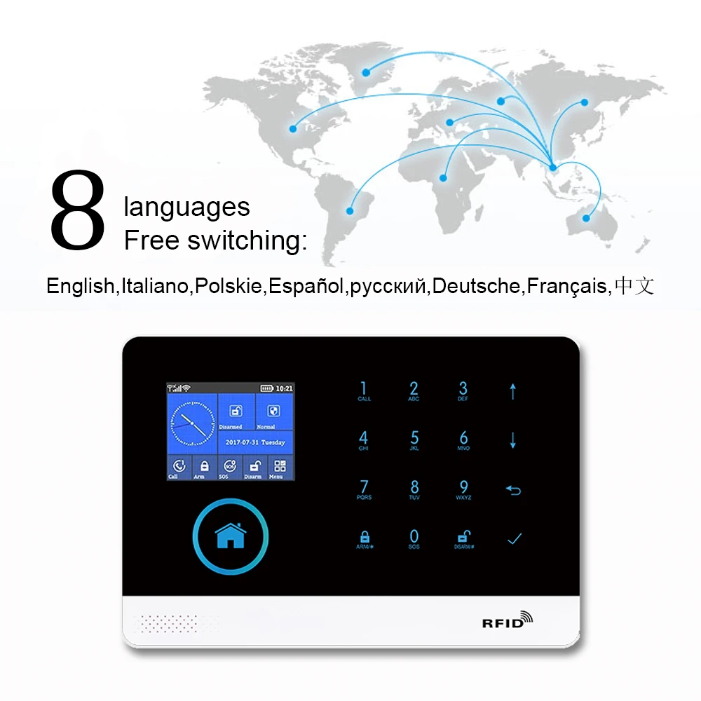 PG 103 Беспроводной WI FI GSM сигнализация с детектор металла для дверей и окон Сенсор