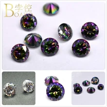 Rainbow Colorful Crystal Zircon Stone For Jewelry Making Cubic Zirconia Stone With Holes DIY Earrings Necklace Bracelet Beads Z5