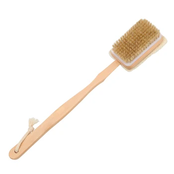 

Loofah Bath Brush Wooden Handle Skin Cuticle Grease Remove Back Cleaning Brush Bristle Both Side Shower Bath Sponge Body Brush