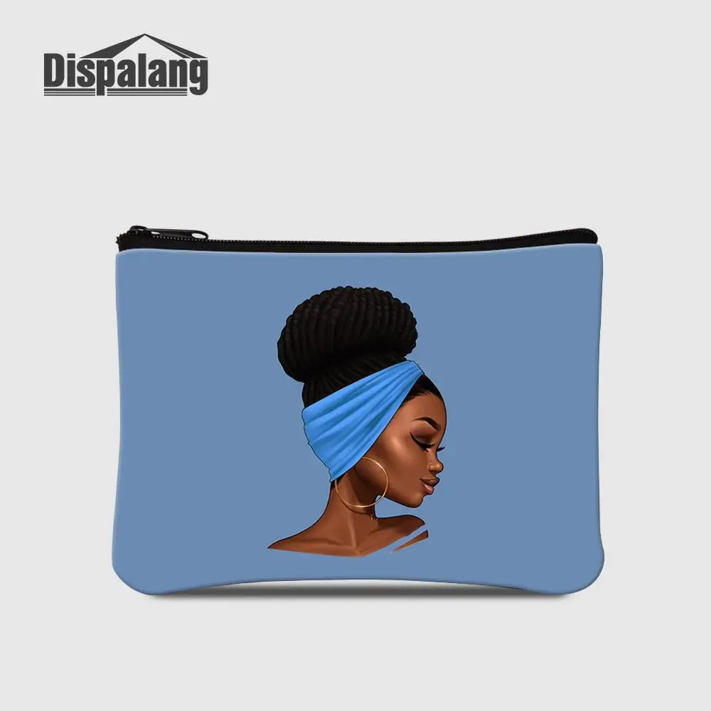 Coin Purse07 Dispalang АФРИКАНСКАЯ ДЕВУШКА печать кошелек для монет женский короткий Кошелек Дамская мини-сумка для денег на молнии детский клатч для ключей - Цвет: Coin Purse07