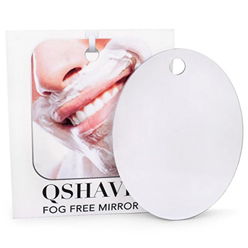 QSHAVE Fogless зеркало для душа большого размера с всасывающим крюком и клеевым крюком идеально подходит для бритья