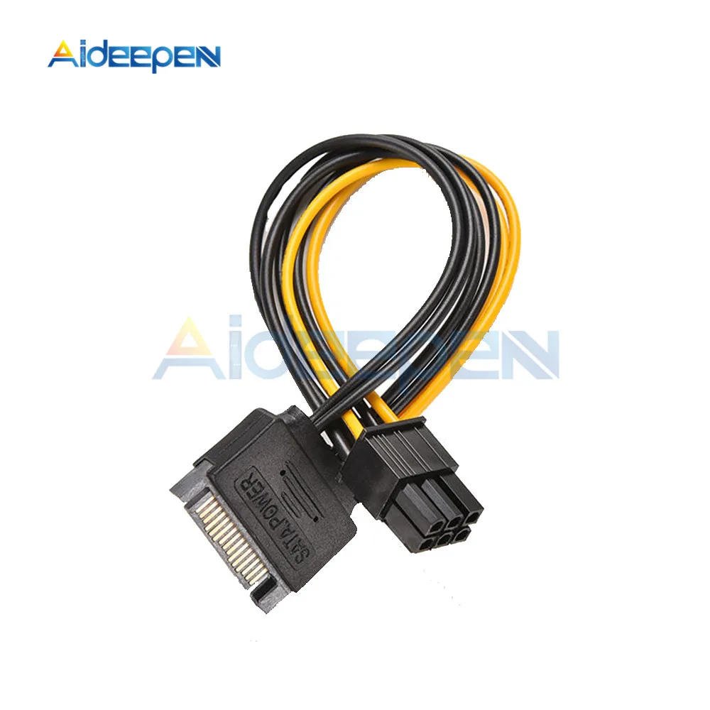 SATA кабель питания 15 Pin To 6 Pin PCI EXPRESS PCI-E Sata Графический конвертер адаптер видеокарта Кабель питания Шнур