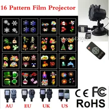 Sun Flower Shell 16 узор пленка проектор с пультом дистанционного управления открытый водонепроницаемый газон свет светодиодный Рождество Карта светодиодный прожектор