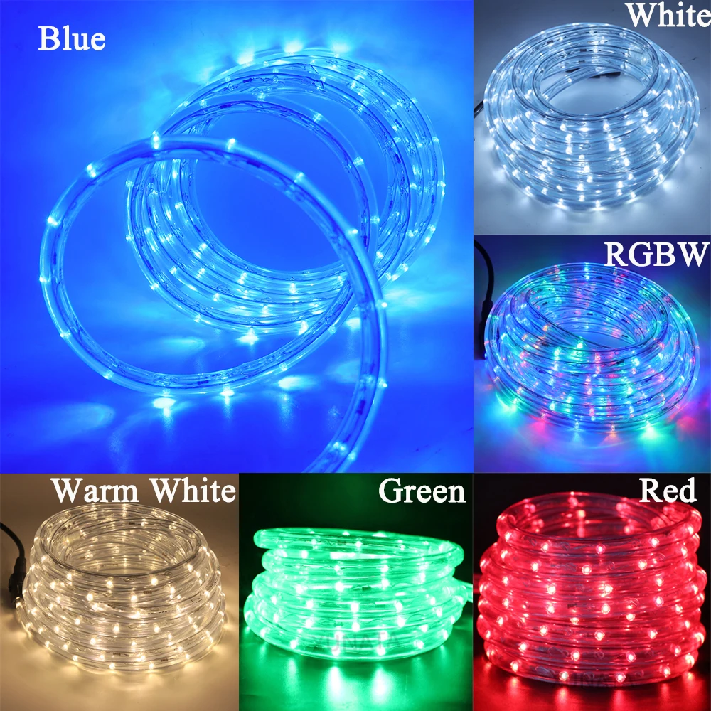 AC220V RGB неоновый светильник с круглой трубкой, Светодиодная лента, гибкий водонепроницаемый светодиодный светильник, 36 светодиодный s/m, EU штекер, светодиодный, лента для внутреннего и наружного декора