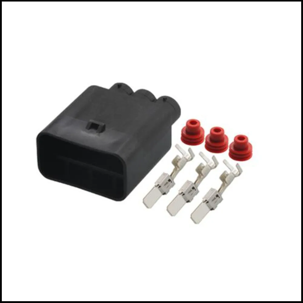 

100SET DJ7038F-6.3-11 car male cable connector socket 3 pin Connector automotive waterproof plug include terminal seal 1743271-2