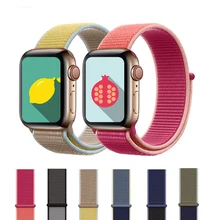 Ремешок для наручных часов Apple Watch Series 5/4/3/2 40 мм 44 нейлон мягкий дышащий сменный ремешок Спортивные петли для наручных часов iwatch серии 4 38 мм 42 мм