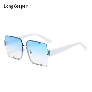 

Oversized Sunglasses Women 2020 Fashion Gradient Blue White Big Sun Glasses Vintage Brand Designer Square UV Protection Gafas