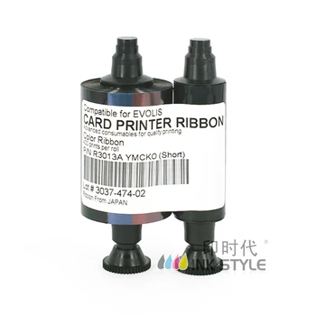 

Pack of 10pcs R3013 A short-panel YMCKO Printing Ribbon for Evolis Pebble4 Dualys Securion Card Printer