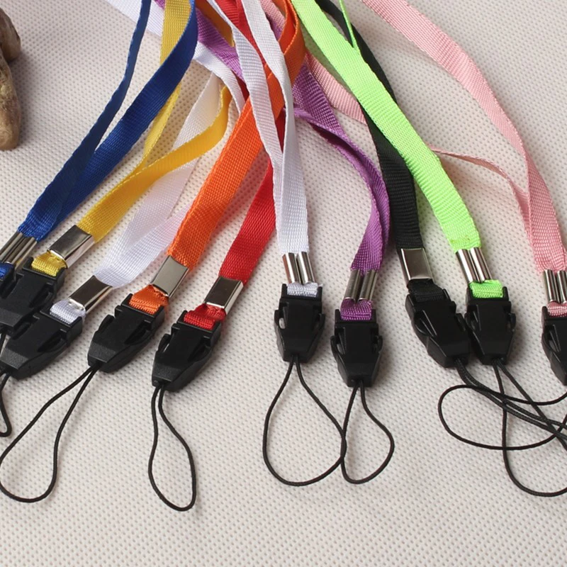 

10pcs/Lot Random Color Mobile Phone Lanyards Neck Strap For Phone ID Pass Card Badge Gym Key USB Holder Strap Rope P10 Wholesale