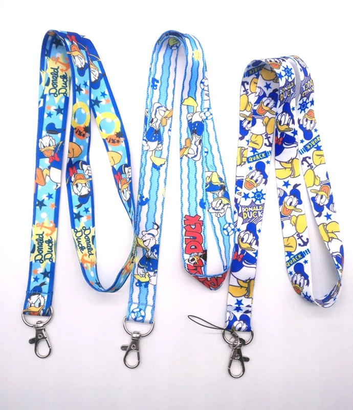 

New cartoon Donald Duck Neck Lanyard keychain Mobile Phone Strap ID Badge Holder Rope Key Chains