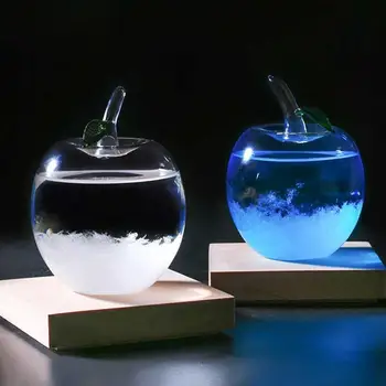 

Apple Weather Forecast Bottle Creative Weather Report Bottle Adornment Glass Weather Forecast Bottle Ornament (Blue)