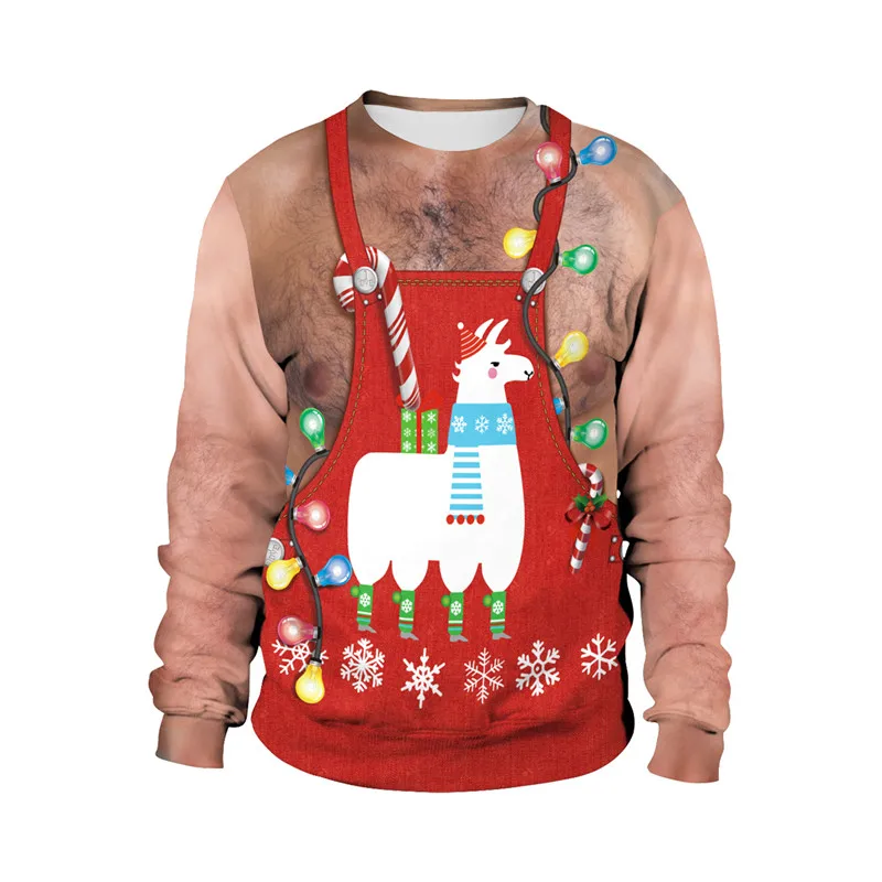 Осенне-зимняя одежда Новинка некрасивый Рождественский свитер для подарка Санта эльф Забавный рождественский джемпер пуловер женские мужские майки и свитера Топы - Цвет: 2