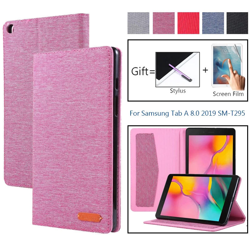 Чехол-книжка для Samsung Galaxy Tab A 8 0 2019 дюйма тонкий Чехол-подставка из искусственной