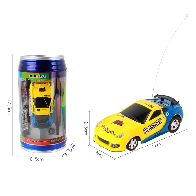 4 Colors RC Car Can Box Car Creative Mini RC Car Radio Remote Control Light  Micro Racing Car Toy For Boys Kids Gift