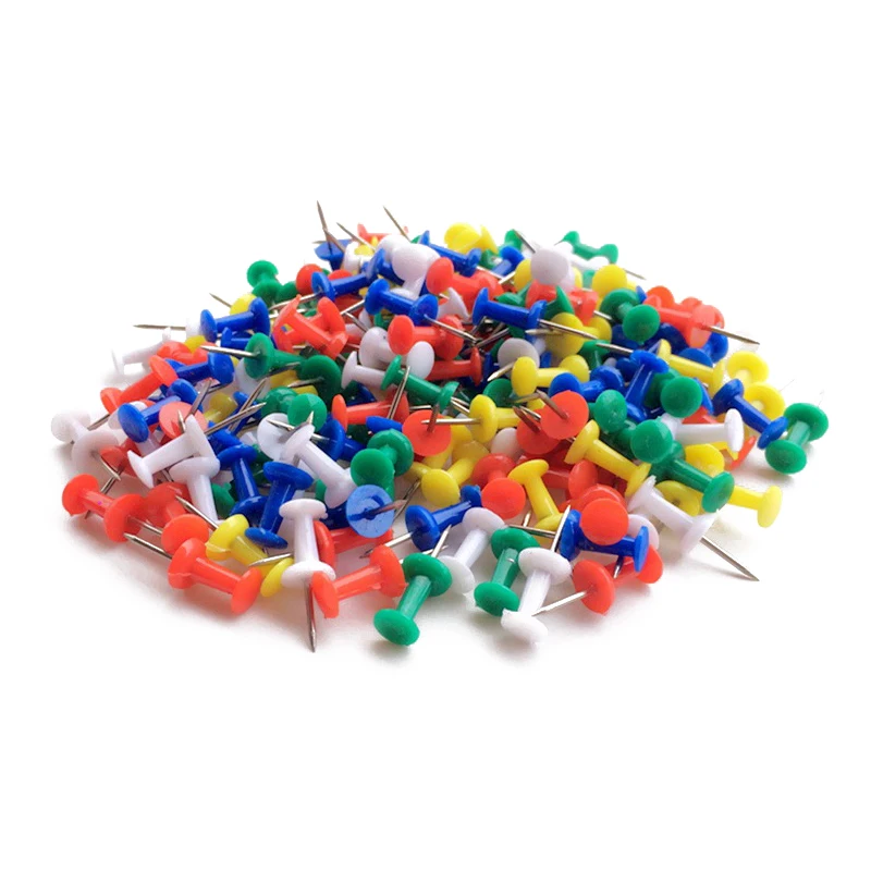 100pcs Colored Pushpins Metal Thumb Tacks Map Drawing Push Pins Crafts Office Accessories School Supplies Stationery