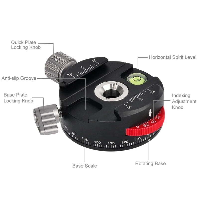 PULUZ алюминиевый сплав коаксиальный индексационный зажим весы жидкость 360 градусов Панорама основание крепление штатива