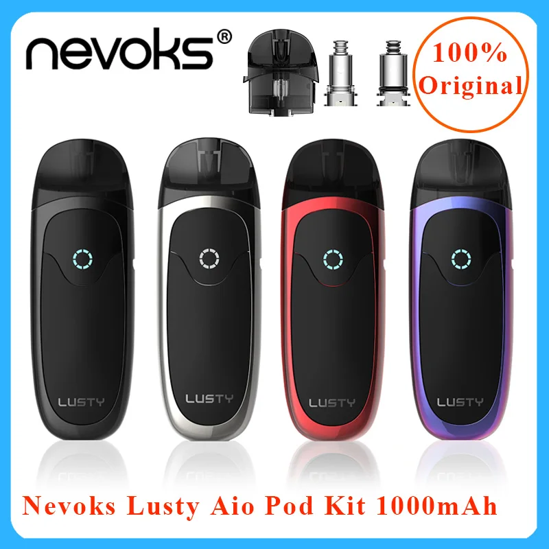 

Vape starter Kit Nevoks Lusty AIO Pod Kit 1000mah battery&3.3ml pod tank Electronic Cigarette pod vape kit vs zero pod/carliburn