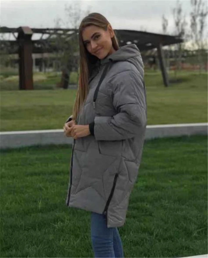 Весеннее Новое Стильное модное хлопковое пальто с капюшоном теплое AliExpress EBay