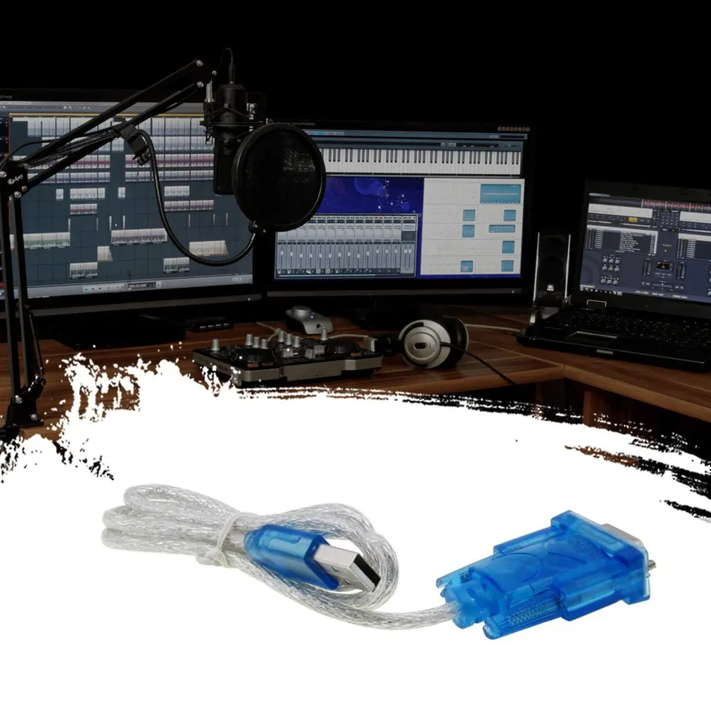 HL-340 USB к последовательному кабелю без кристаллов USB к RS232 последовательному порту 9 Pin DB9 Кабель последовательный com-порт адаптер конвертер синий