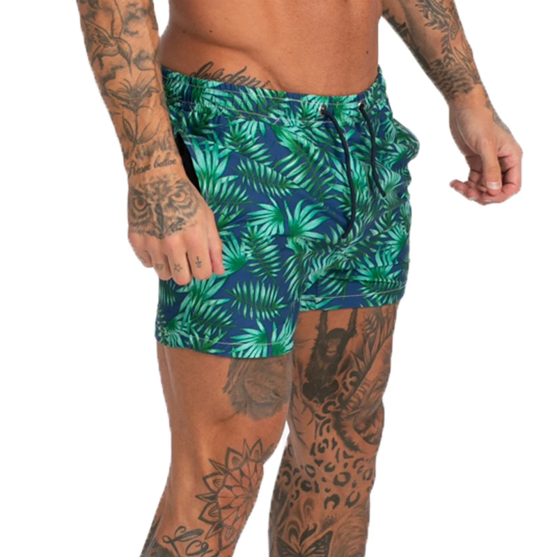 Mens Swim Trunks Tiger Flower Quick Dry Beach Board Short with Mesh Lining