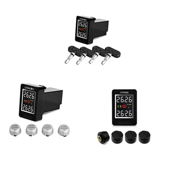 

Careud Car Tpms Wireless Auto Tire Pressure Monitoring System With 4 Sensors Lcd Embedded Monitor For Toyota