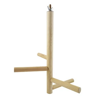 

Hanging Rotatable Four-stage Wooden Cage Exercise Bird Ladder Health Climbing Home Standing Swing Parakeet Parrot Toy