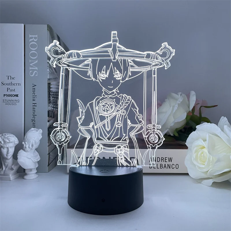 night lamp for bedroom Genshin Impact Scaramouche Balladeer Night Light USB Popular Game Character Led  Acrylic Children's Gift Bedroom Decoration Lamp star wars night light