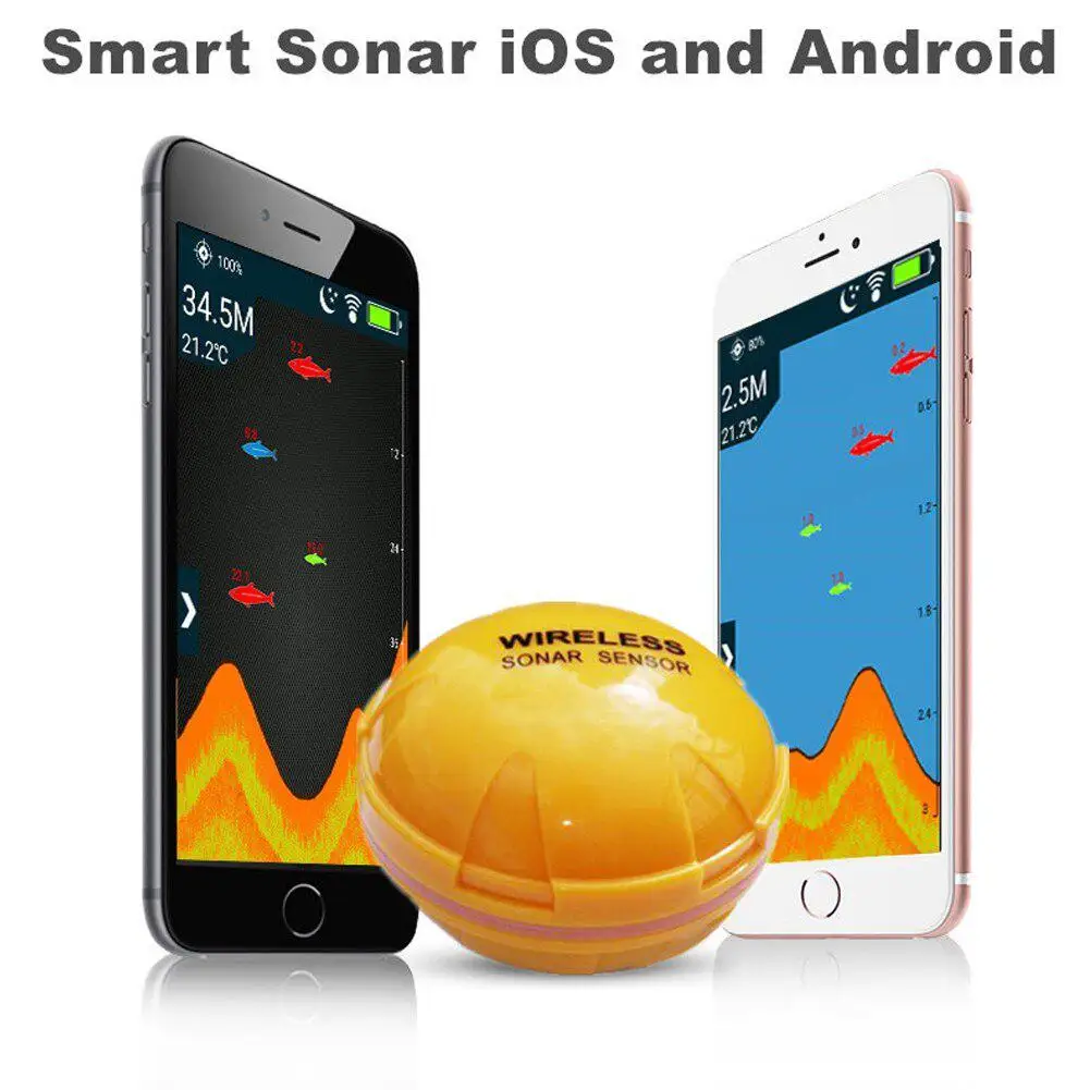 

Wireless Bluetooth Smart Fish Finder for iOS and Android Sonar echo sonar fishfinder App 50 m / 130ft Sea fish Detect