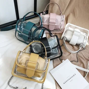 

2020 Small Summer Women Clear Bags High Quality PU Transparent Shoulder Bags for Female Luxury Sac Bandouliere Femme Women Tote