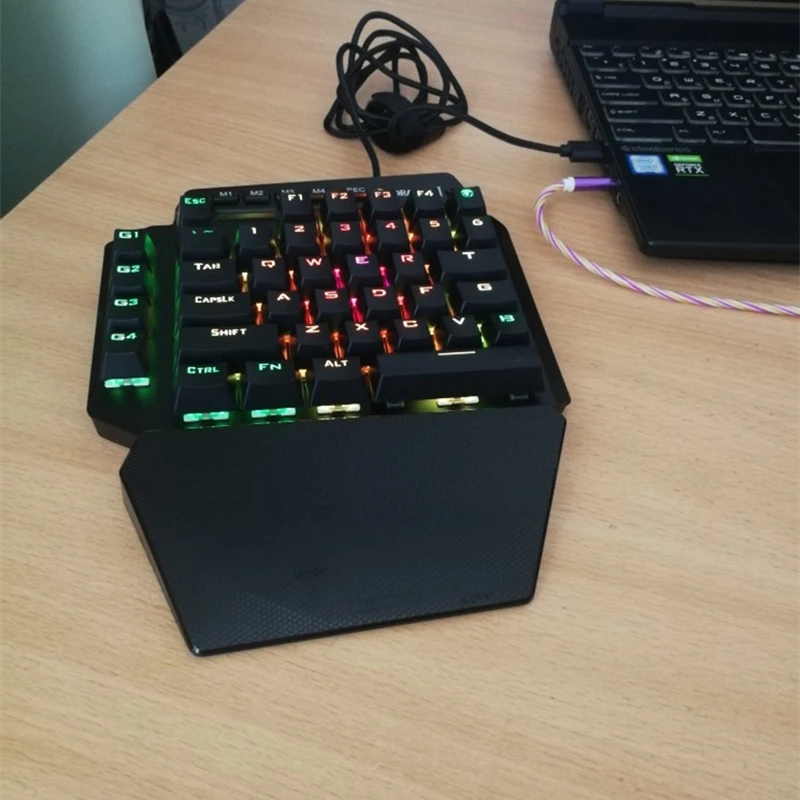 K700 односторонняя Механическая игровая клавиатура RGB светодиодная подсветка