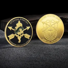 

US Military Double-sided Paint Baking Three-dimensional Special Forces Gold Coin Commemorative Coin Collection Coin Badge Gift
