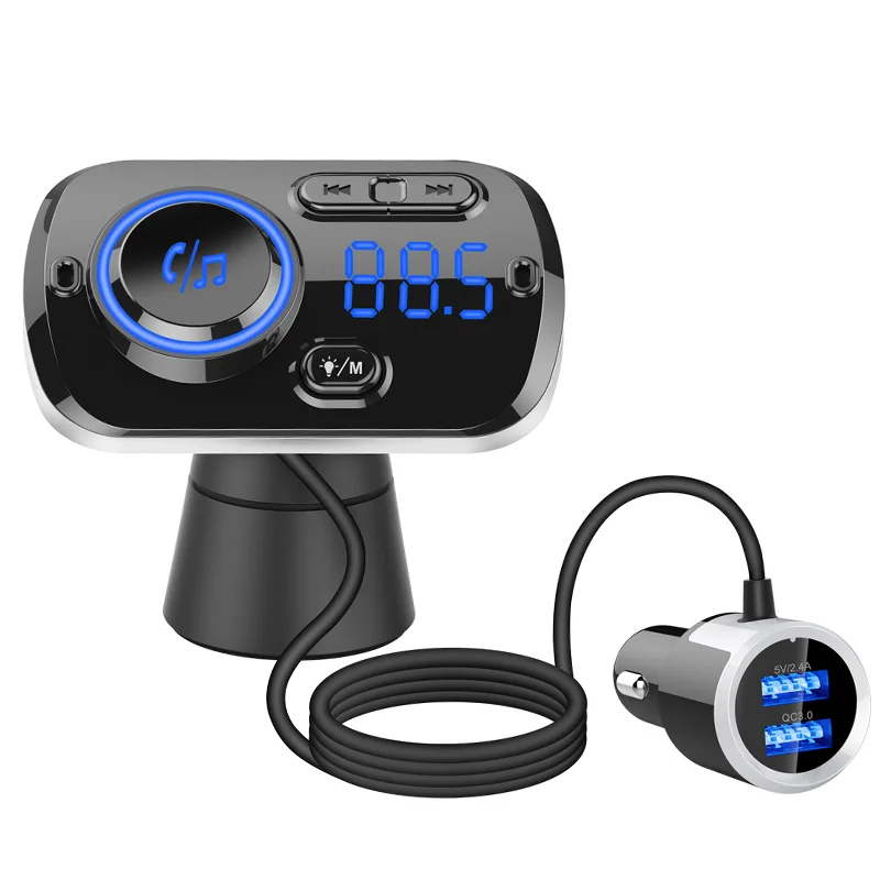 

CDEN car mp3 music player Bluetooth 5.0 receiver one for two telephone FM transmitter dual USB car charger QC3.0 fast charge