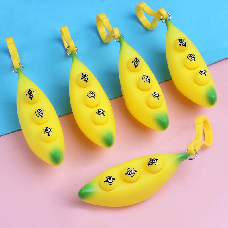 Fun Banana Squeeze Toy Edamame Bean Pea Peanut Antistress Toys