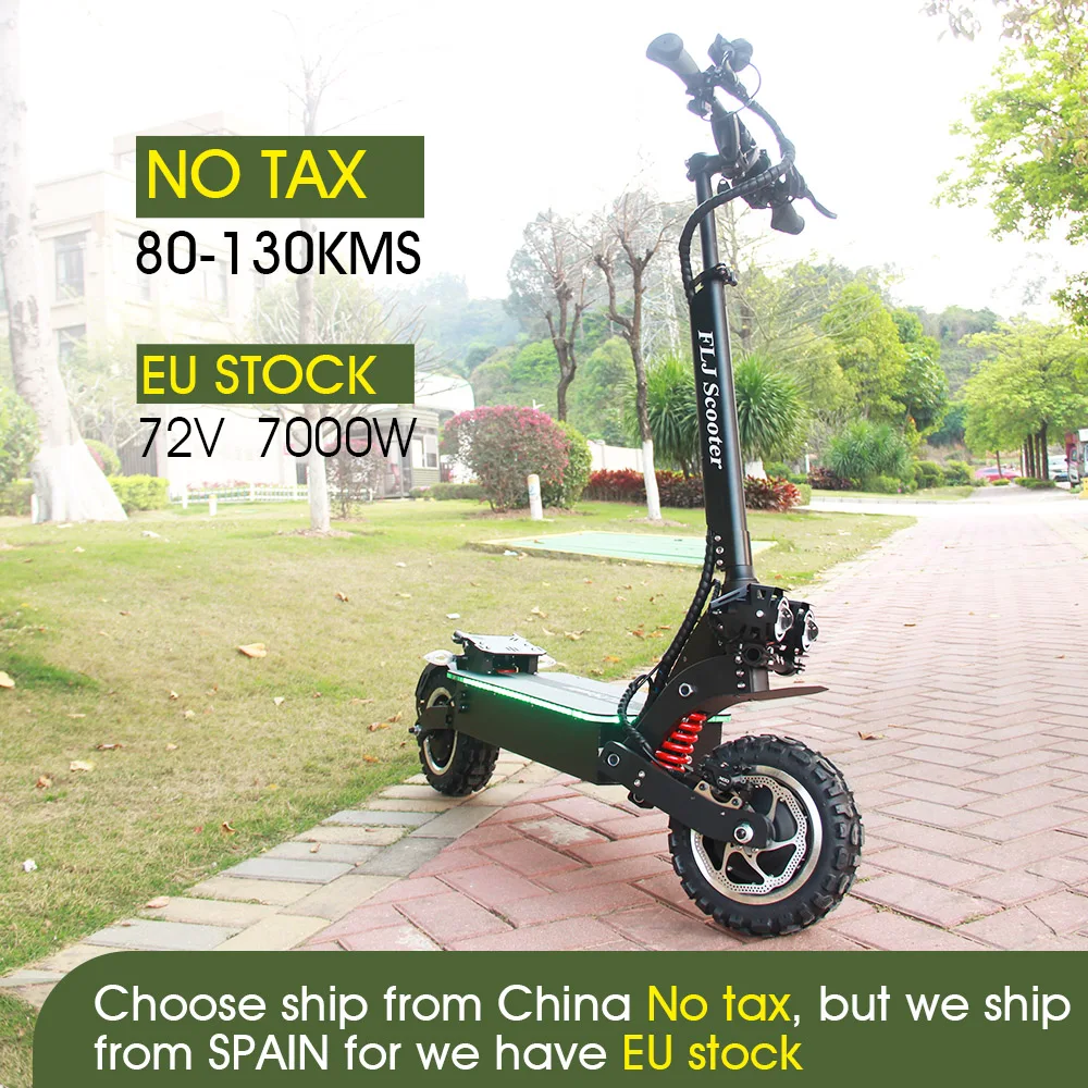 FLJ Upgraded 72V 7000W Electric Scooter with Dual motor Fast Top Speed E Bike Road tire electrico | Спорт и развлечения