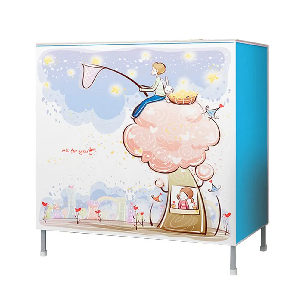 4 Layer Non-Woven Shoes Rack Shoe Cabinet Multi-Layer Combination Living Room Bedroom Shoes Organizer Shelf - Цвет: Pattern 2