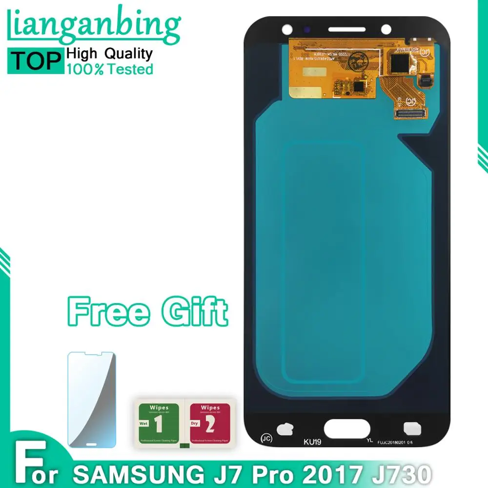 ЖК-дисплей Super AMOLED для Samsung Galaxy J7 Pro 2017 J730 J730F с сенсорным экраном и дигитайзером в