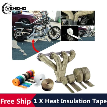 

10M Heat Insulation Tape Heat Exhaust Shield Protective Tan Tape Fireproof Insulating Cloth Roll Kit Motorcycle Car Accessories