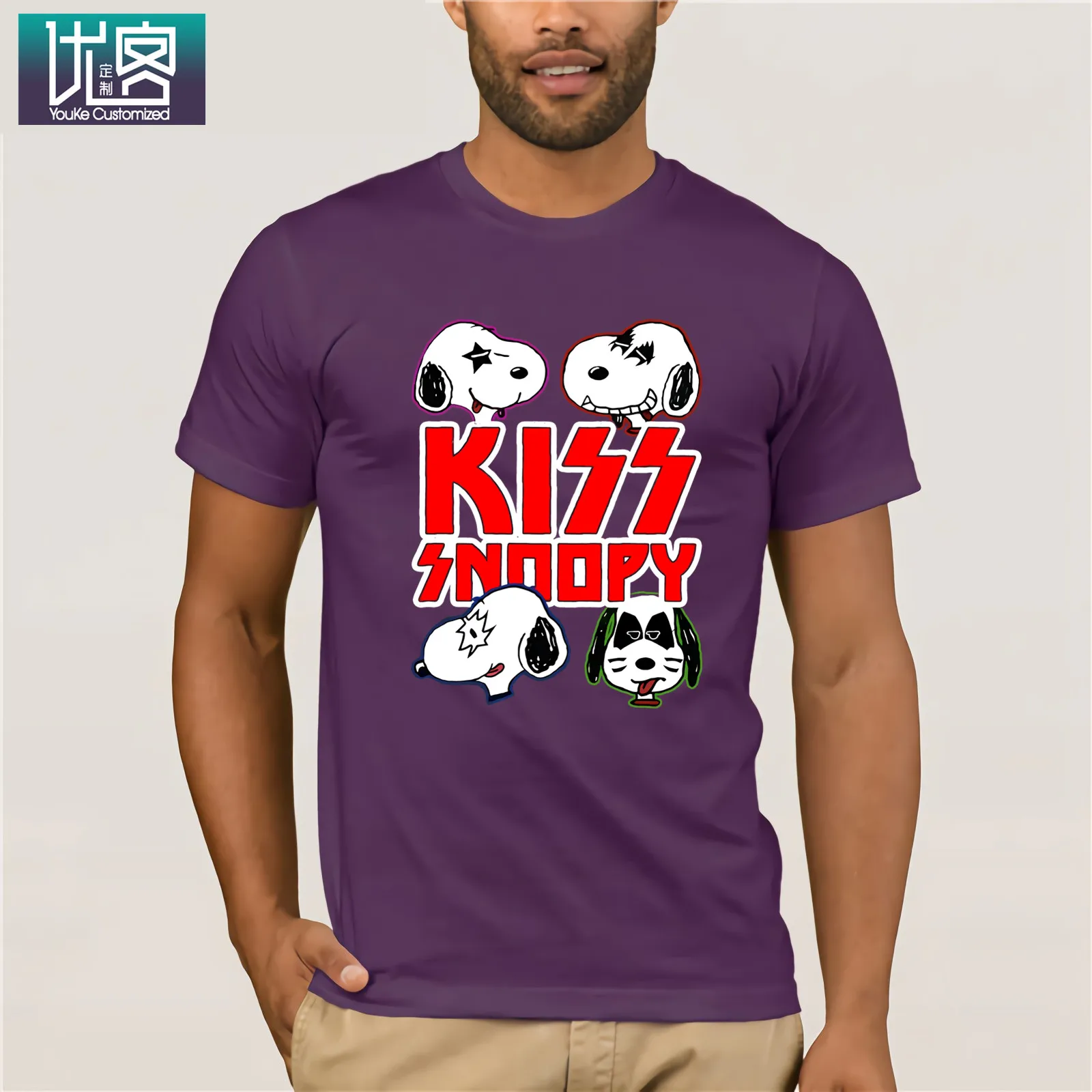 Kiss Band PEANUTS тяжелый металл арахис футболки 2019 летняя мужская футболка с коротким