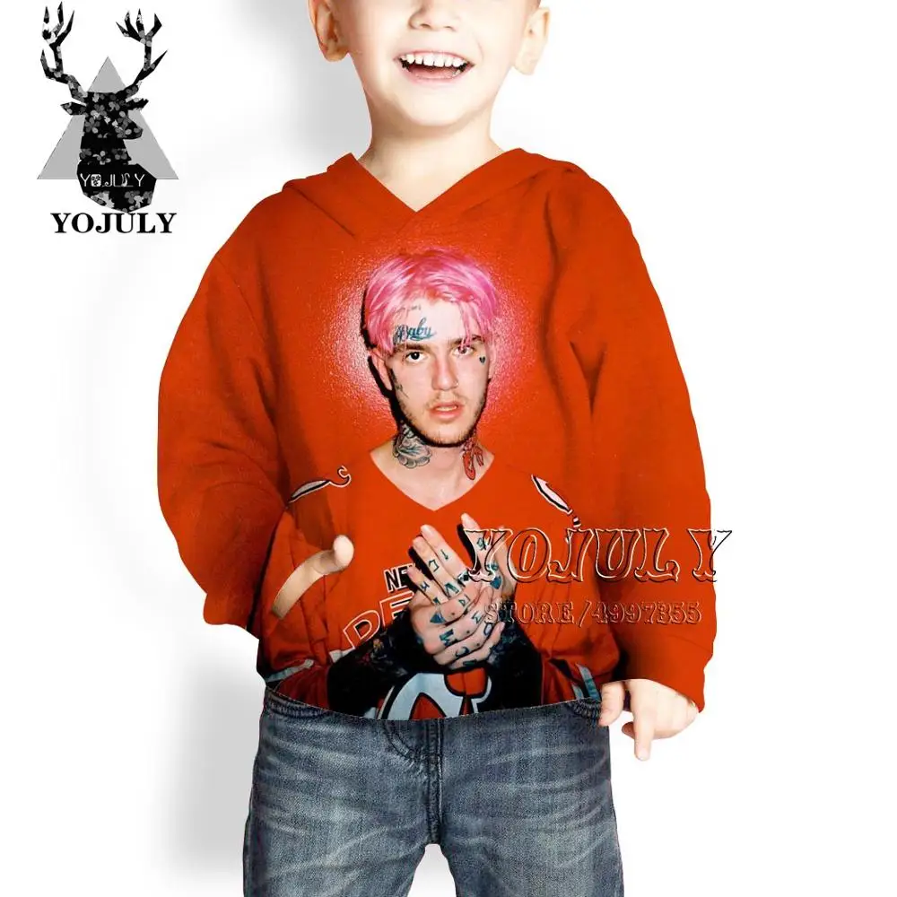 YOJULY Lil peep harajuku 3D Drucken Повседневный модный Уличная пуловер для маленьких мальчиков и девочек подростков hiip hop Детская толстовка C92 - Цвет: 13