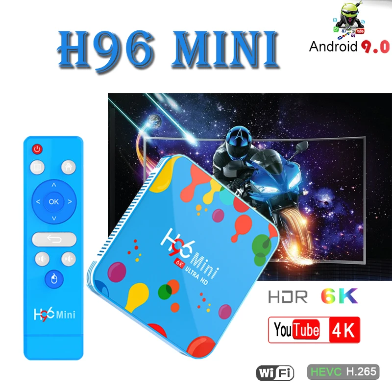 

Newest tv boxes H96Mini Media-Player Smart-Tv-Box 2.4/5G wifi Allwinner H6 Android9.0 Quad Core 6K Bluetooth Youtube Set top box