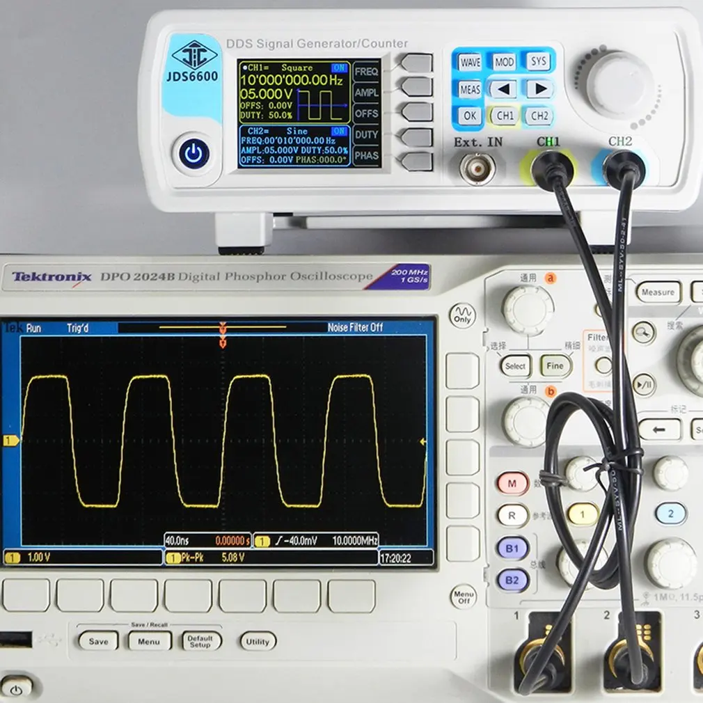 JDS6600 60 МГц цифровой контроль DDS двухканальный произвольной формы функциональный генератор сигналов частотомер высокая точность