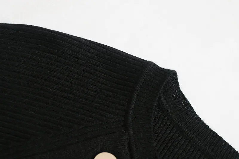 Увядшие английские простые однотонные золотые пуговицы ребристый вязаный свитер для женщин pull femme nouveaute Джерси mujer топы