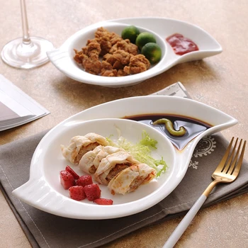 

Dessert plates cute white ceramics creative steak plates Chinese dumplings snack salad plate western salad dishes tapas