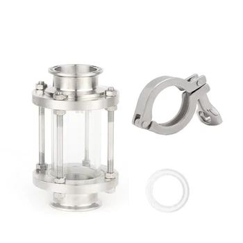 

1-1/2 inch Three Clamp Glass Diopter S304 Stainless Steel Accessories Quick-Fit Clamp Type Glass Tube Mirror Welding Pipe Mirror